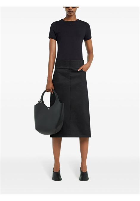 signature contrast t-shirt woman black COURRÈGES | 125JTS017JS02039999