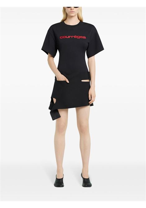 fitted printed t-shirt woman black COURRÈGES | 125JTS168JS0112B087