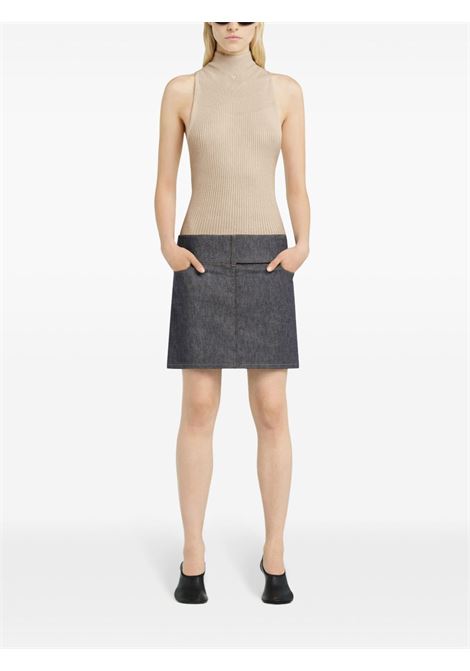 mickneck light rin top woman cappuccino COURRÈGES | 125MTO384FI00491054