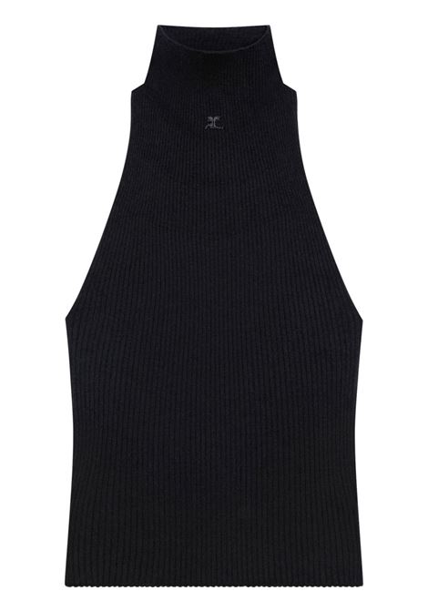 mickneck light rin top woman black  COURRÈGES | 125MTO384FI00499999