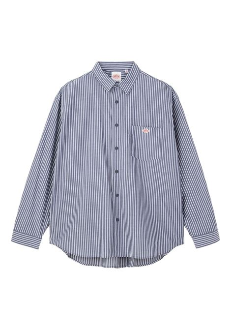 camicia t/c poplin work uomo a righe navy DANTON | DT-B0225NAVY/WHITE