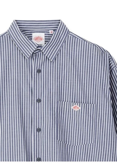 camicia t/c poplin work uomo a righe navy DANTON | DT-B0225NAVY/WHITE