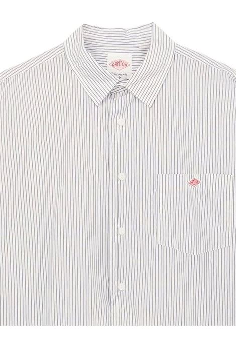 camicia t7c poplin work uomo a righe bianca DANTON | DT-B0225WHITE/NAVY