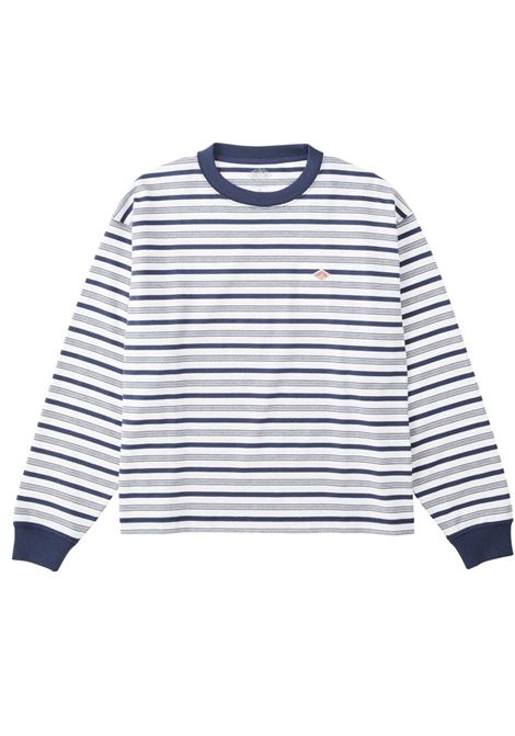long sleeve t-shirt woman navy and white DANTON | DT-C0269LT.NAVY/WHITE