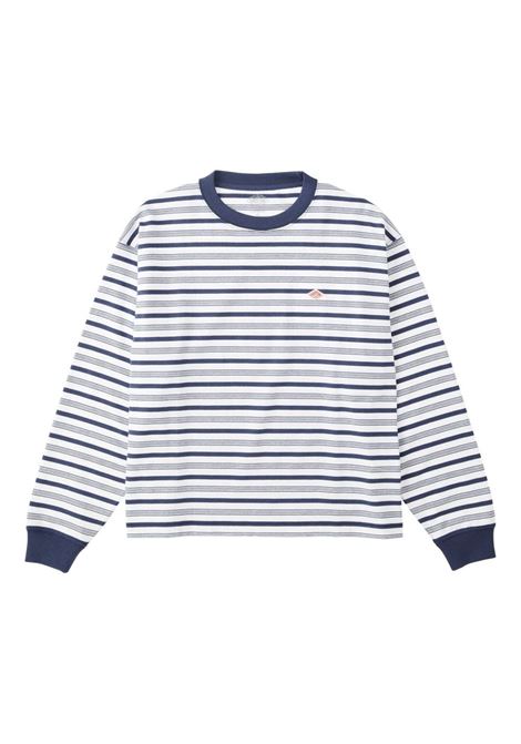 long sleeve t-shirt woman navy and white DANTON | DT-C0269LT.NAVY/WHITE