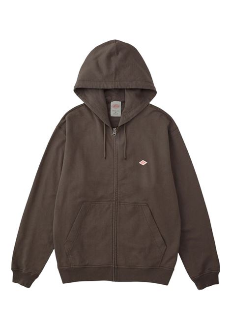 terry zip hoodie man taupe DANTON | DT-C0407DK.TAUPE