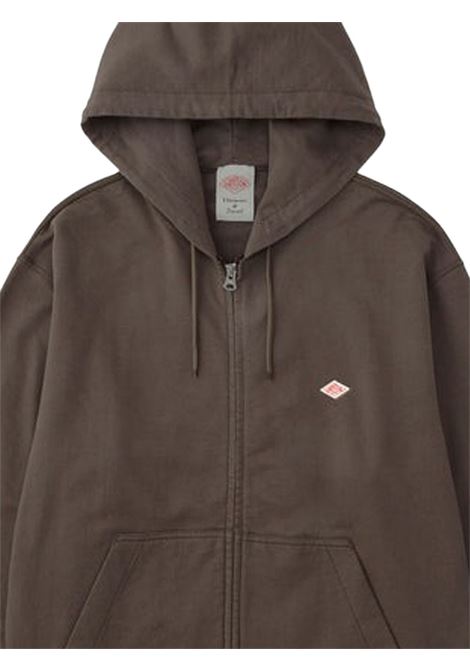 terry zip hoodie man taupe DANTON | DT-C0407DK.TAUPE