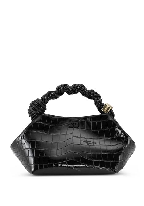bou bag smaòò croco print woman black  GANNI | A6083099