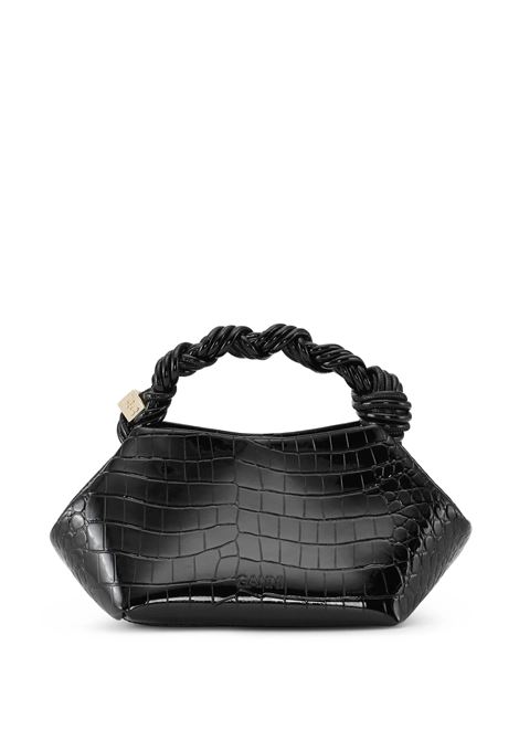 borsa bou bag small croco print donna nera GANNI | A6083099