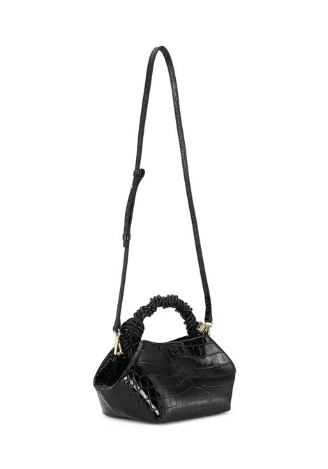 borsa bou bag small croco print donna nera GANNI | A6083099