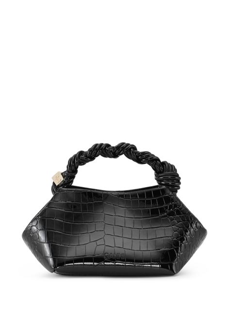 borsa bou bag small croco print donna nera GANNI | A6083099