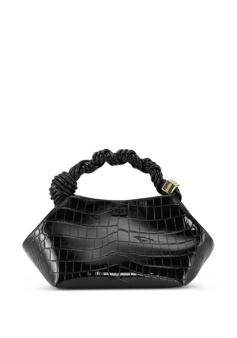borsa bou bag small croco print donna nera GANNI | A6083099