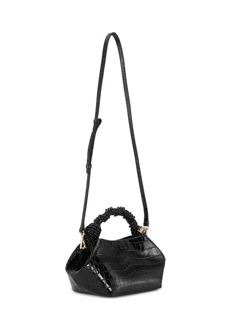 borsa bou bag small croco print donna nera GANNI | A6083099