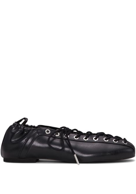 oleatex lace-up ballet flats woman black  GANNI | S2914099