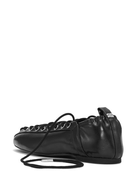 oleatex lace-up ballet flats woman black  GANNI | S2914099