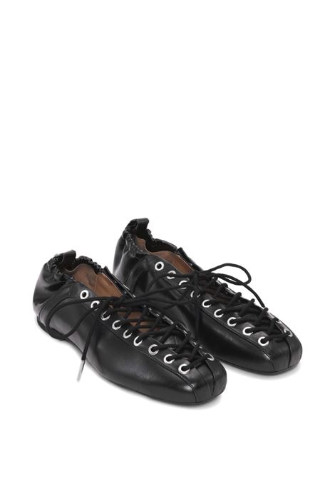 oleatex lace-up ballet flats woman black  GANNI | S2914099