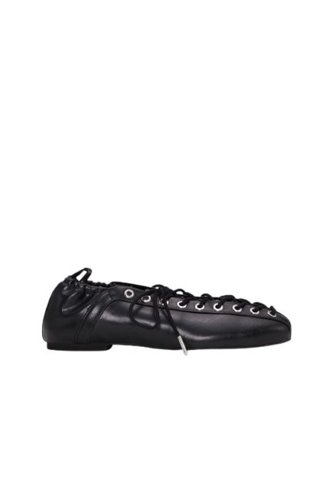 oleatex lace-up ballet flats woman black  GANNI | S2914099