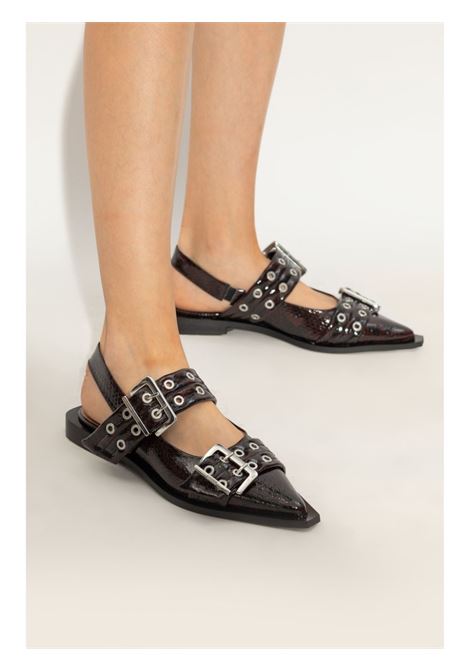 ballerine feminine buckle donna borgogna GANNI | S2951234