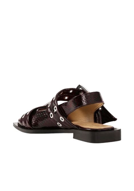 feminine buckle ballerinas woman burgundy GANNI | S2951234