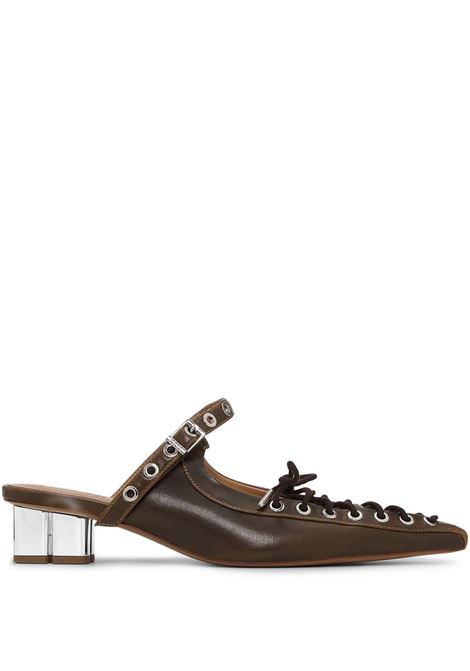mules oleatex lace-up donna dark olive GANNI | S3092826