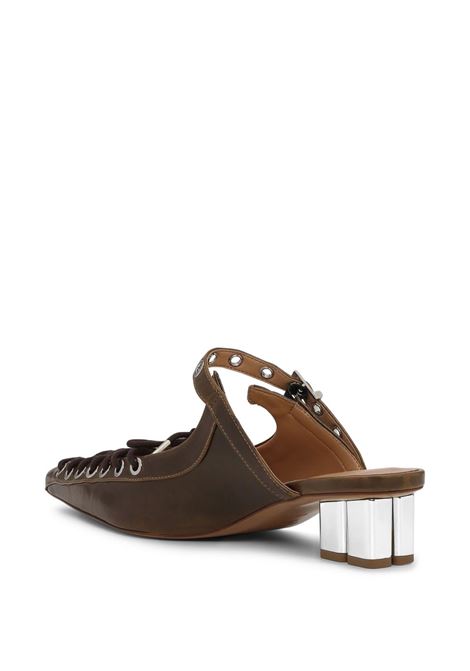 mules oleatex lace-up donna dark olive GANNI | S3092826