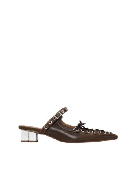 mules oleatex lace-up donna dark olive GANNI | S3092826