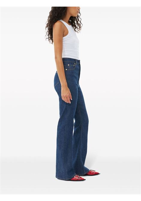soft cotton rib tank top woman white GANNI | T3897151