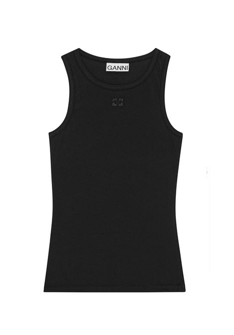 rib tank top woman black GANNI | T3898099