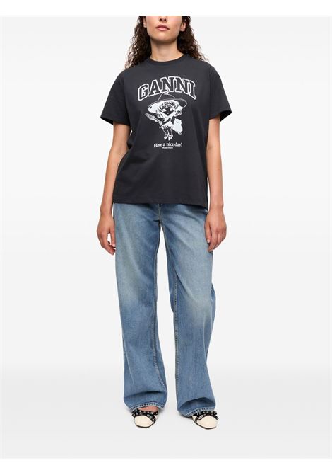 t-shirt witch relaxed donna nera GANNI | T4138252