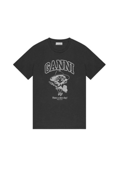 t-shirt witch relaxed donna nera GANNI | T4138252