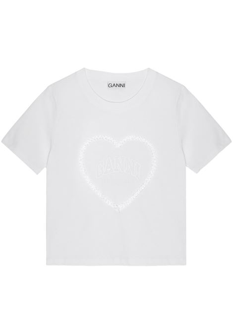 t-shirt heart donna bianca GANNI | T4150151
