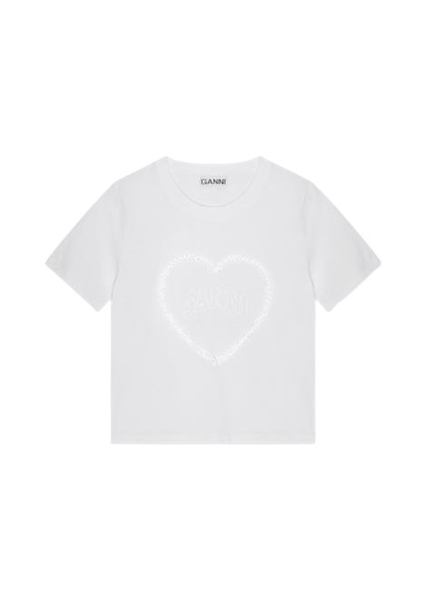 t-shirt heart donna bianca GANNI | T4150151