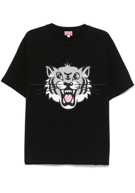happy tiger t-shirt man black KENZO | FF55TS5334SG99J