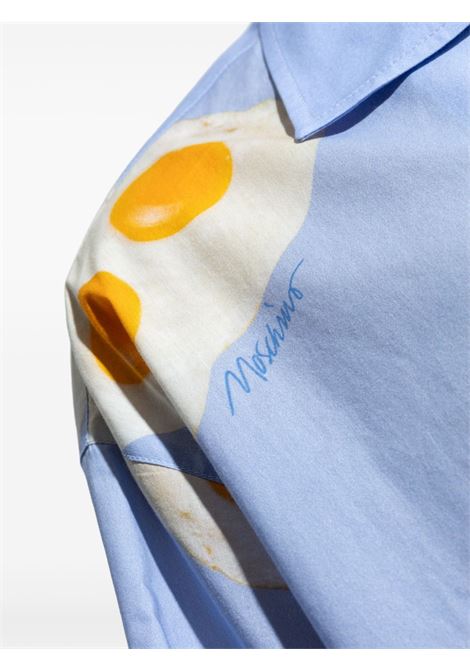 camicia allover eggs uomo azzurra MOSCHINO | 251ZZ022602591303