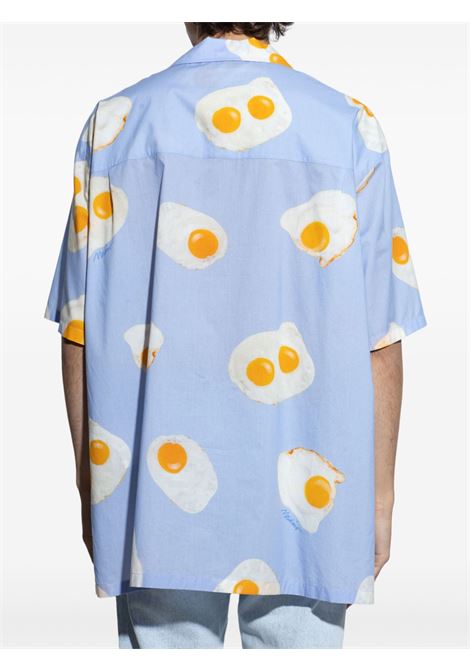 camicia allover eggs uomo azzurra MOSCHINO | 251ZZ022602591303