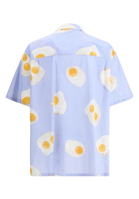 camicia allover eggs uomo azzurra MOSCHINO | 251ZZ022602591303