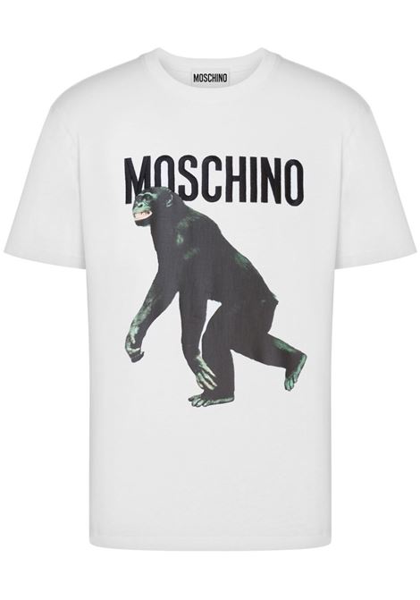 chimpanzee t-shirt man white MOSCHINO | 251ZZ071302411001