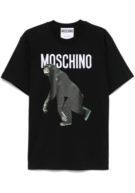 chimpanzee t-shirt man black MOSCHINO | 251ZZ071302411555