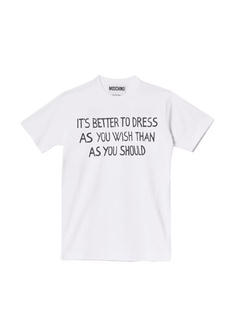 message print t-shirt man white MOSCHINO | 251ZZ071602411001