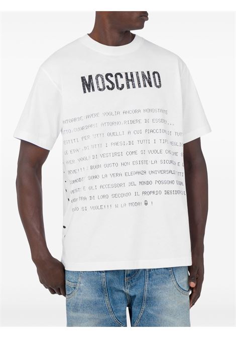 message print t-shirt man white MOSCHINO | 251ZZ071702411001