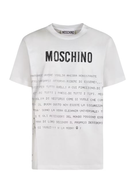 message print t-shirt man white MOSCHINO | 251ZZ071702411001