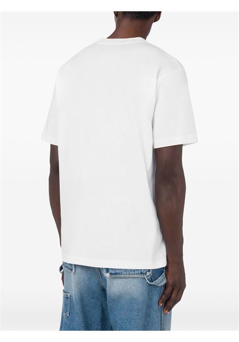 maxi laurel crown logo t-shirt man white MOSCHINO | 251ZZ072102411001