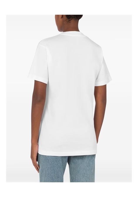 maxi laurel crown logo t-shirt man white MOSCHINO | 251ZZ072102411001