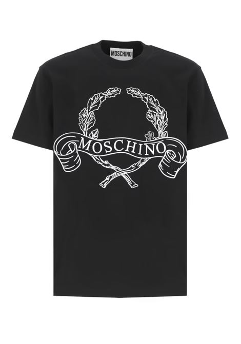 laurel crown logo t-shirt man black MOSCHINO | 251ZZ072202411555