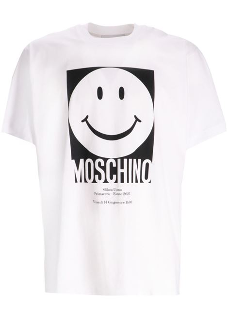 smiley t-shirt man white MOSCHINO | 251ZZ072302411001