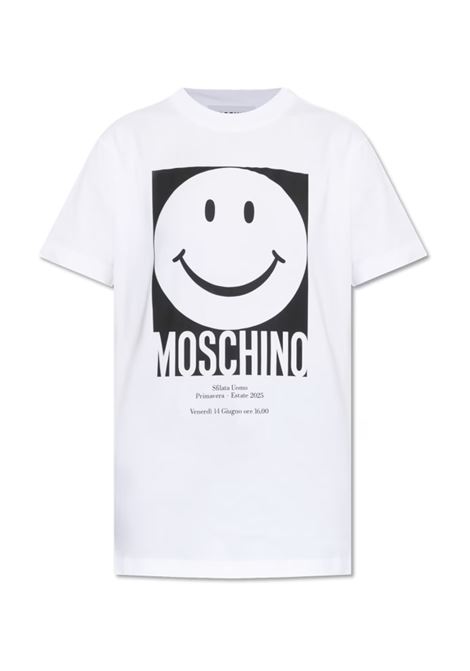smiley t-shirt man white MOSCHINO | 251ZZ072302411001
