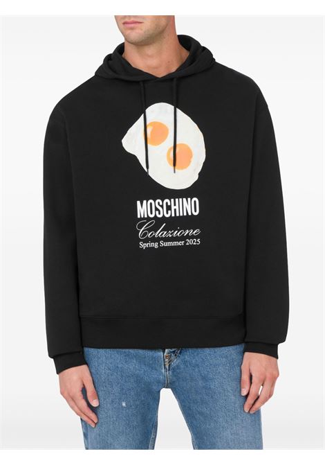 ehhs print sweatshirt man black MOSCHINO | 251ZZ170802281555