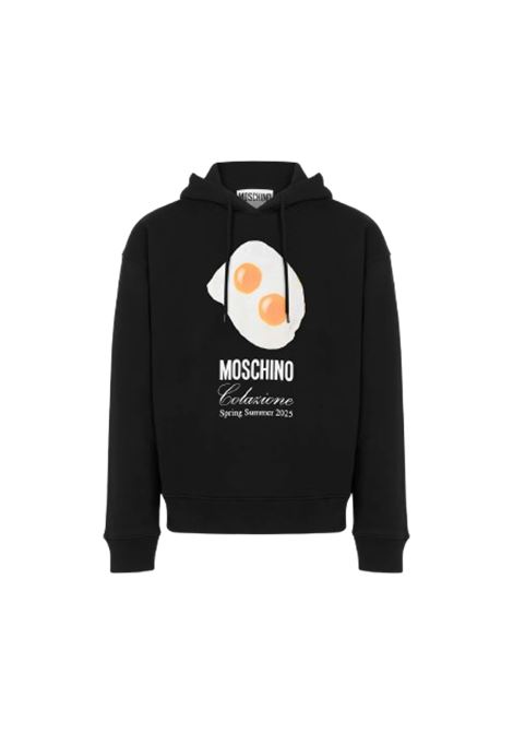 ehhs print sweatshirt man black MOSCHINO | 251ZZ170802281555