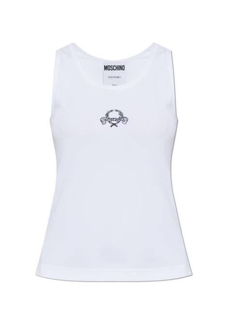 canotta mini laurel crown uomo bianca MOSCHINO | 251ZZ890502451001
