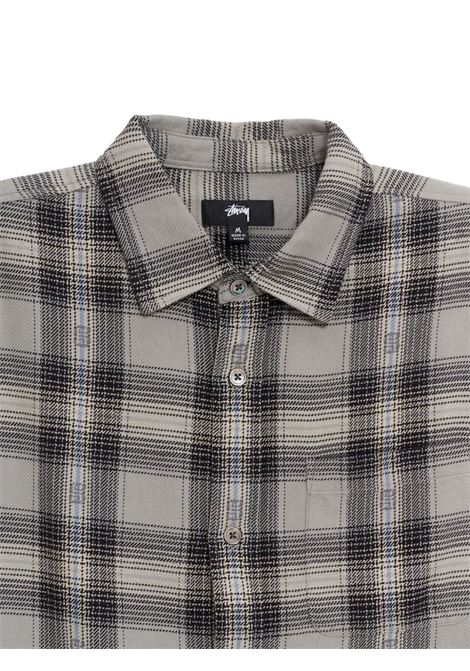 motif plaid shirt man grey STÜSSY | 11103520008